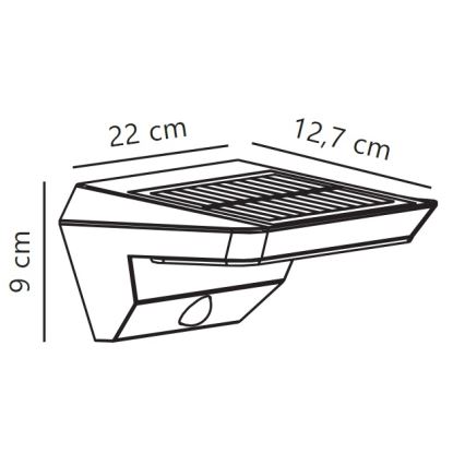 Nordlux - LED Saulės sieninis šviestuvas su jutikliu AGENA LED/5W/3,7V IP44 2200 mAh