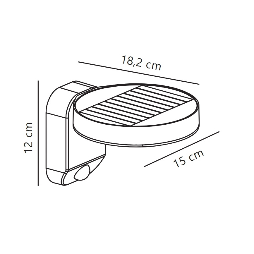 Nordlux - LED Saulės sieninis šviestuvas su jutikliu RICA LED/5W/3,7V IP44 2200 mAh apvalus