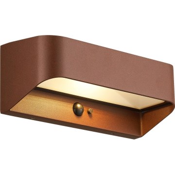 Nordlux - LED saulės šviestuvas su jutikliu MARCELLIO LED/5W/5V IP54 2200 mAh rudas