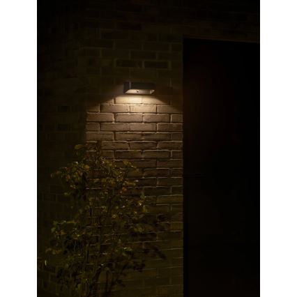 Nordlux - LED saulės šviestuvas su jutikliu MARCELLIO LED/5W/5V IP54 2200 mAh juodas