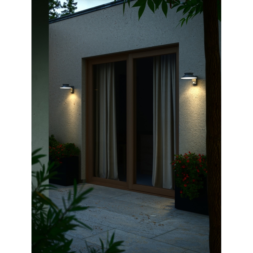 Nordlux - LED sieninis šviestuvas su jutikliu, įkraunamas saulės energija JUSTINA LED/5W/3,7V IP44