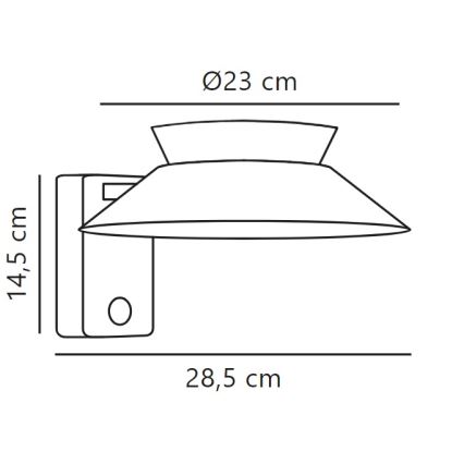 Nordlux - LED sieninis šviestuvas su jutikliu, įkraunamas saulės energija JUSTINA LED/5W/3,7V IP44