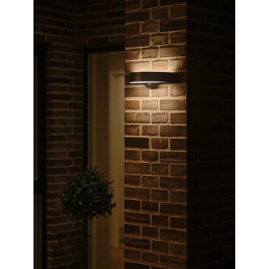 Nordlux - LED sieninis šviestuvas su jutikliu, įkraunamas saulės energija MONAY LED/5W/5V 3000K IP44