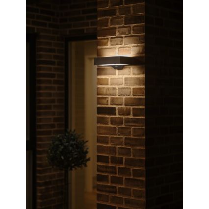 Nordlux - LED sieninis šviestuvas su jutikliu, įkraunamas saulės energija MONAY LED/5W/5V 3000K IP44