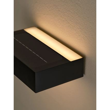 Nordlux - LED sieninis šviestuvas su jutikliu, įkraunamas saulės energija MONAY LED/5W/5V 3000K IP44