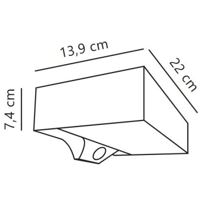 Nordlux - LED sieninis šviestuvas su jutikliu, įkraunamas saulės energija MONAY LED/5W/5V 3000K IP44