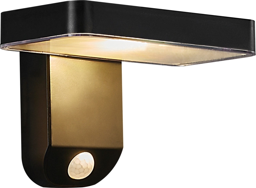 Nordlux - LED sieninis šviestuvas su jutikliu, įkraunamas saulės energija RICA LED/5W/3,7V IP44 2200 mAh kampinis