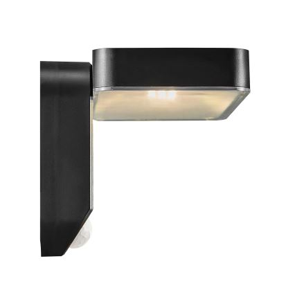 Nordlux - LED sieninis šviestuvas su jutikliu, įkraunamas saulės energija RICA LED/5W/3,7V IP44 2200 mAh kampinis