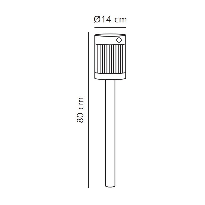 Nordlux - LED šviestuvas, įkraunamas saulės energija COUPAR LED/3,2W/5V 3000K IP44 juoda