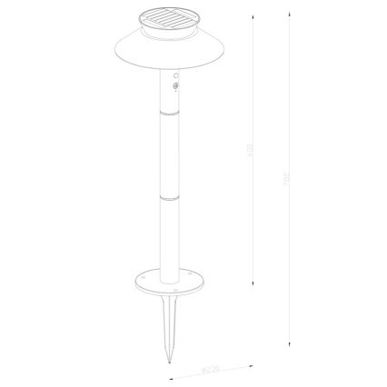 Nordlux - LED šviestuvas, įkraunamas saulės energija su jutikliu JUSTINA LED/5W/3,7V IP44 1800 mAh