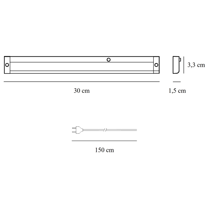 Nordlux - LED virtuvės šviestuvas, kabinamas po spintele PRESTON LED/4W/230V 3000/4000K 30 cm