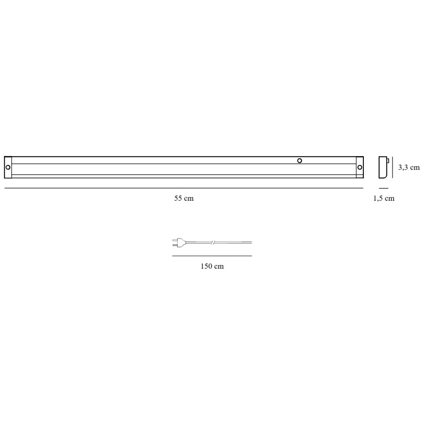 Nordlux - LED virtuvės šviestuvas, kabinamas po spintele PRESTON LED/8W/230V 3000/4000K 55 cm