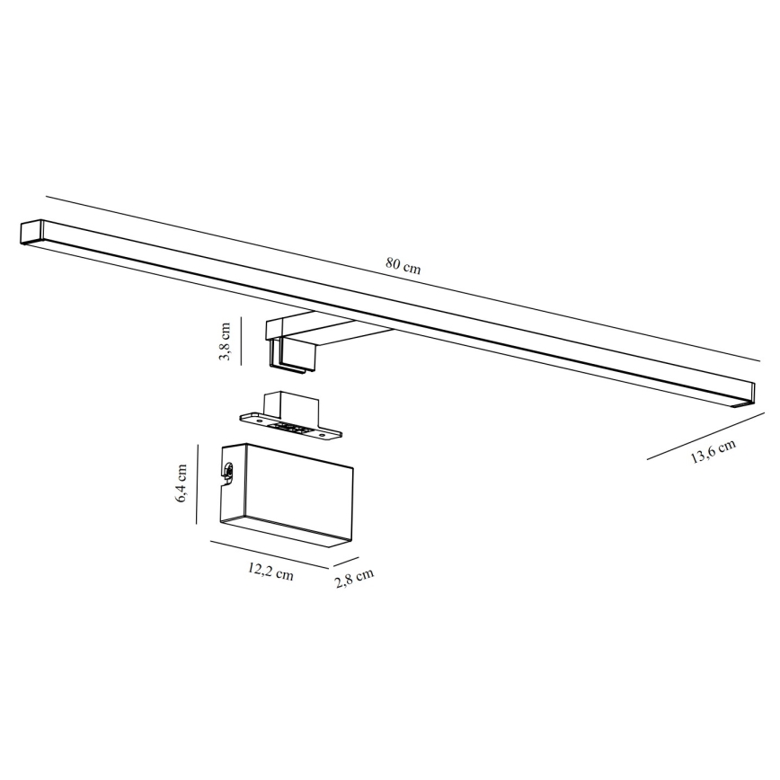 Nordlux - LED vonios veidrodžio apšvietimas MARLEE LED/11,5W/230V 3000K IP44 juoda