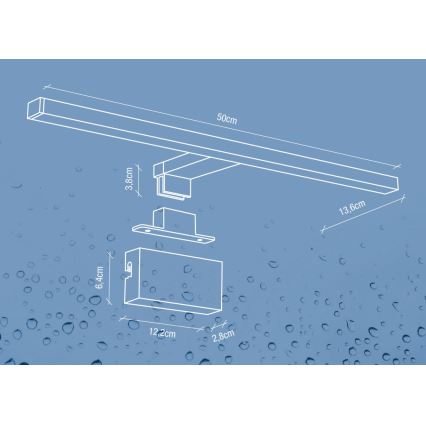 Nordlux - LED vonios veidrodžio apšvietimas MARLEE LED/8,9W/230V IP44 4000K 50 cm juoda