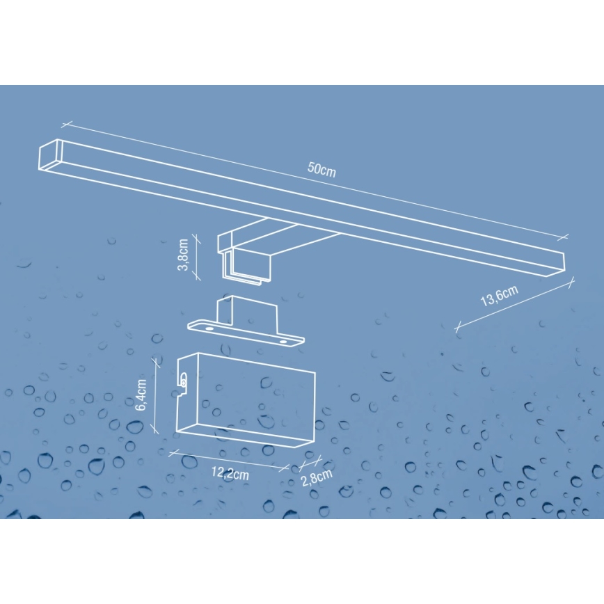 Nordlux - LED vonios veidrodžio apšvietimas MARLEE LED/8,9W/230V IP44 4000K 50 cm juoda