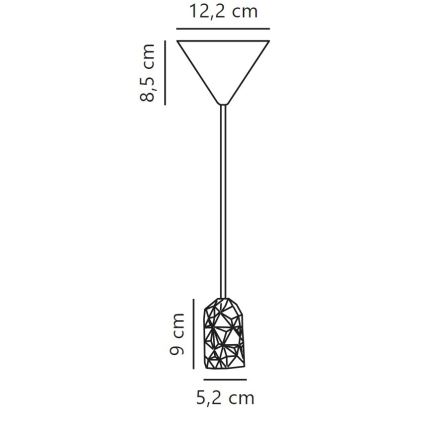 Nordlux - Maitinimo laidas HANG 1xE27/40W/230V pilka/juoda