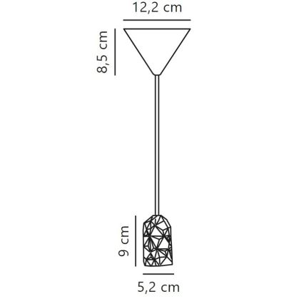 Nordlux - Maitinimo laidas HANG 1xE27/40W/230V varis/juoda