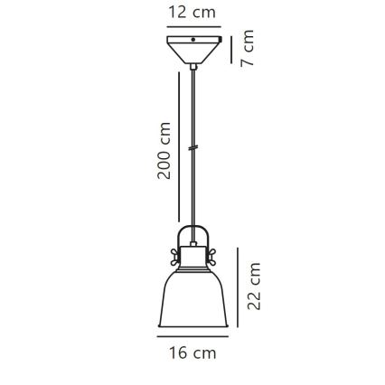 Nordlux - Pakabinamas sietynas ADRIAN 1xE27/25W/230V diametras 16 cm antracitas