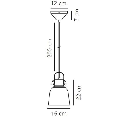 Nordlux - Pakabinamas sietynas ADRIAN 1xE27/25W/230V diametras 16 cm pilka