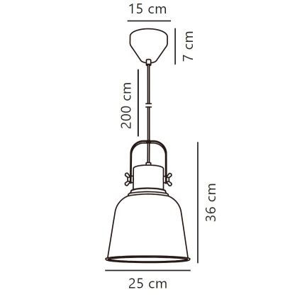 Nordlux - Pakabinamas sietynas ADRIAN 1xE27/25W/230V diametras 25 cm pilka