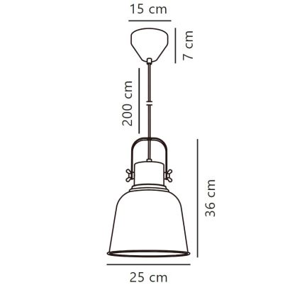 Nordlux - Pakabinamas sietynas ADRIAN 1xE27/40W/230V diametras 25 cm antracitas