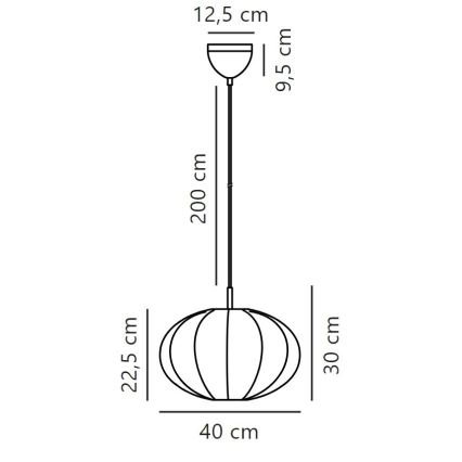 Nordlux - Pakabinamas sietynas AERON 1xE27/40W/230V diametras 40 cm