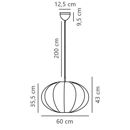 Nordlux - Pakabinamas sietynas AERON 1xE27/40W/230V diametras 60 cm