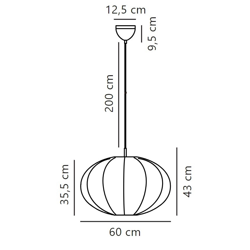 Nordlux - Pakabinamas sietynas AERON 1xE27/40W/230V diametras 60 cm