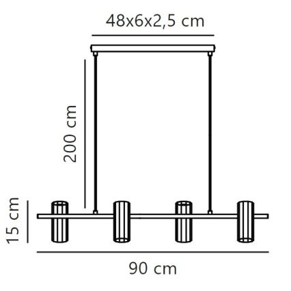 Nordlux - Pakabinamas sietynas ALANIS 4xGU10/15W/230V juoda