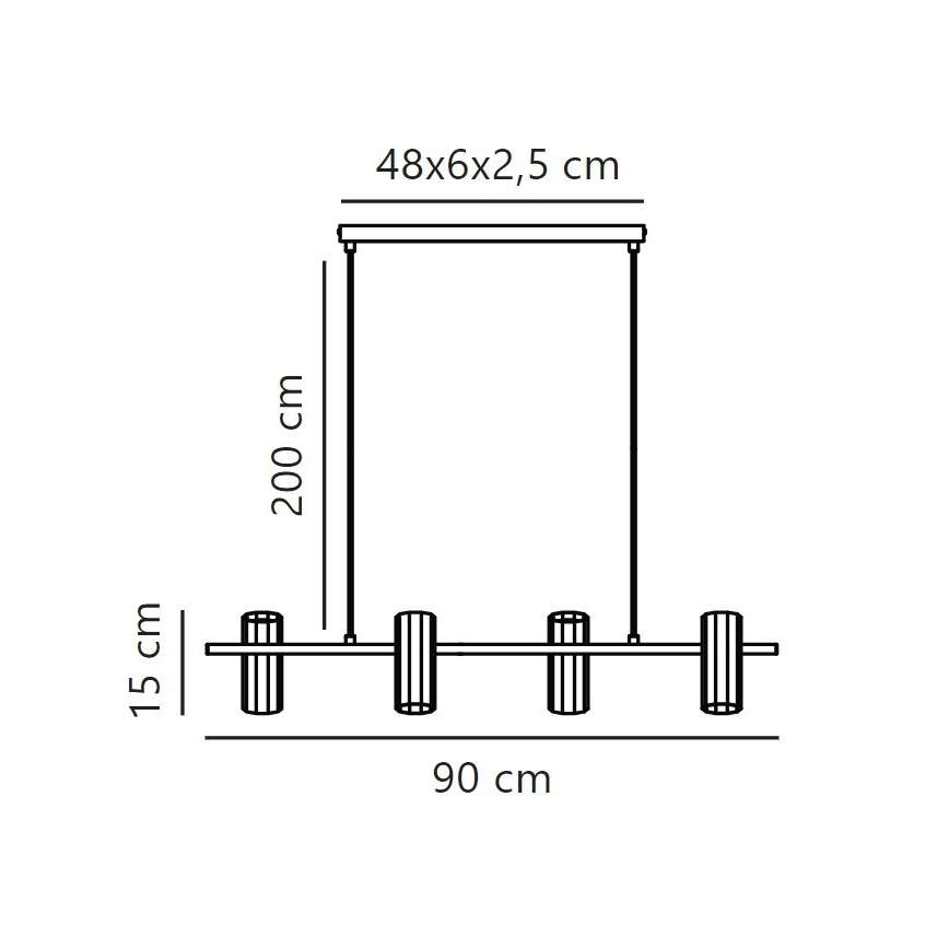 Nordlux - Pakabinamas sietynas ALANIS 4xGU10/15W/230V juoda