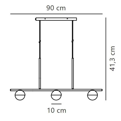 Nordlux - Pakabinamas sietynas CONTINA 3xG9/5W/230V žalvaris