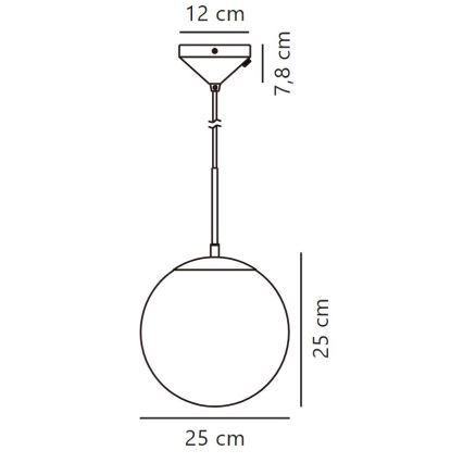 Nordlux - Pakabinamas sietynas GRANT 1xE27/25W/230V diametras 25 cm