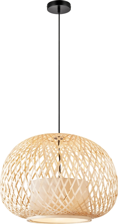 Nordlux - Pakabinamas sietynas HISOKA 1xE27/40W/230V juoda/bambukas