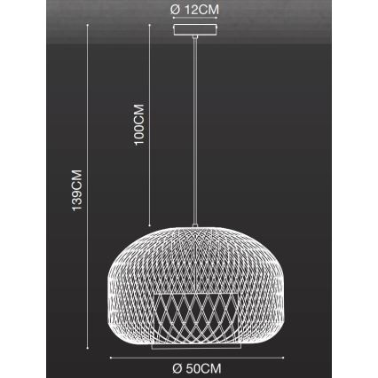 Nordlux - Pakabinamas sietynas HISOKA 1xE27/40W/230V juoda/bambukas