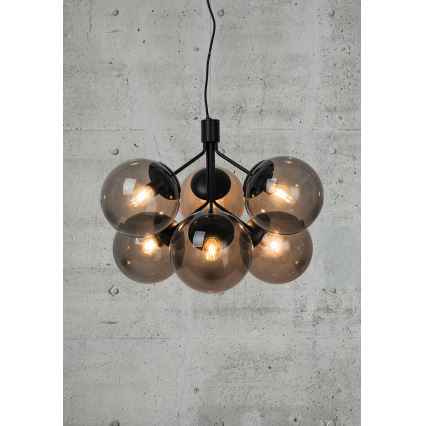 Nordlux - Pakabinamas sietynas IVONA 6xE27/28W/230V juoda