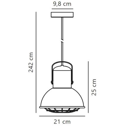 Nordlux - Pakabinamas sietynas PORTER 1xE27/60W/230V