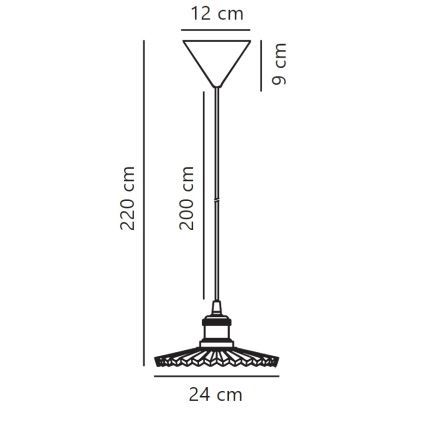 Nordlux - Pakabinamas sietynas TORINA 1xE27/40W/230V diametras 24 cm