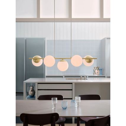 Nordlux - Pakabinamas šviestuvas ant laido LILLY 5xE14/10W/230V žalvaris