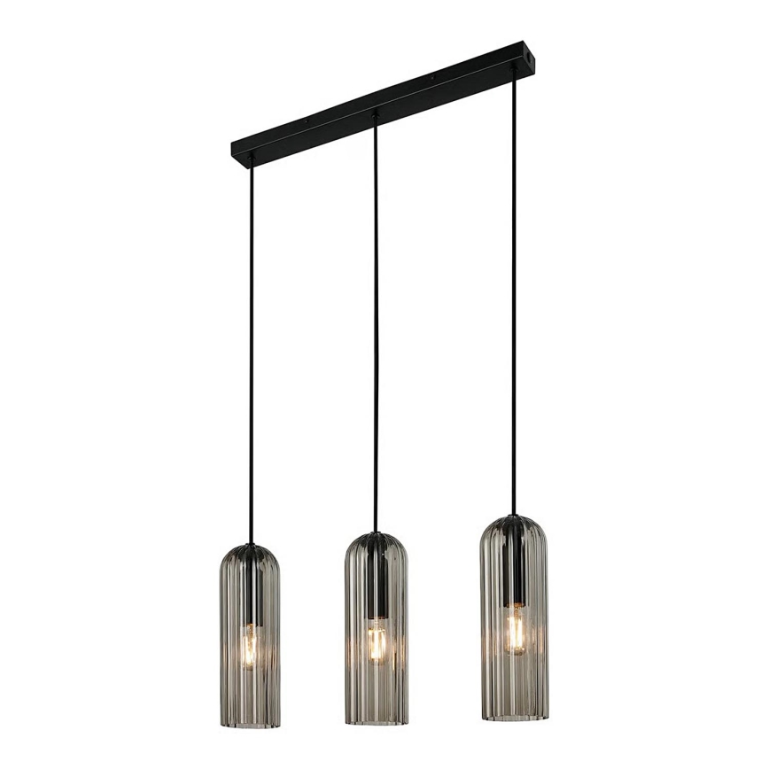 Nordlux - Pakabinamas šviestuvas ant laido MIELLA 3xE27/25W/230V juoda/dūminė