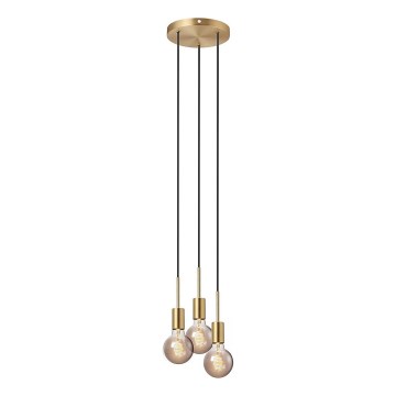 Nordlux - Pakabinamas šviestuvas ant laido PACO 3xE27/25W/230V, žalvarinis
