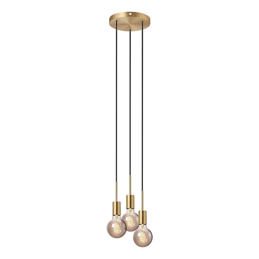 Nordlux - Pakabinamas šviestuvas ant laido PACO 3xE27/25W/230V, žalvarinis
