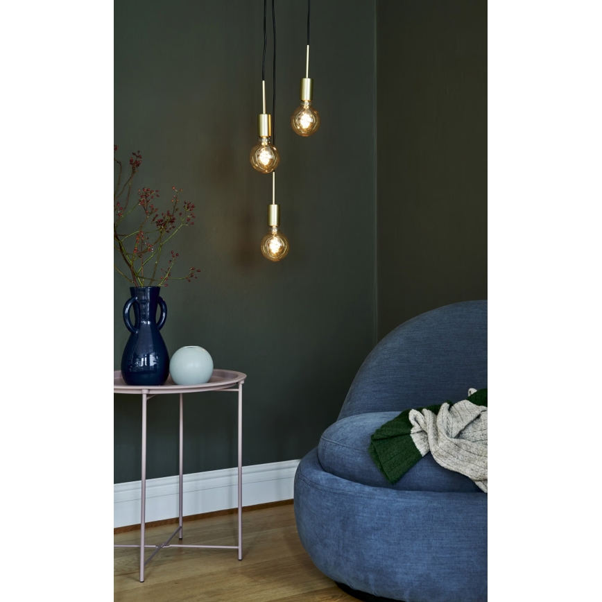 Nordlux - Pakabinamas šviestuvas ant laido PACO 3xE27/25W/230V, žalvarinis
