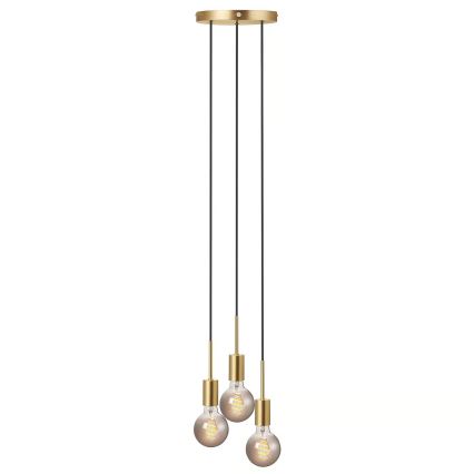 Nordlux - Pakabinamas šviestuvas ant laido PACO 3xE27/25W/230V, žalvarinis