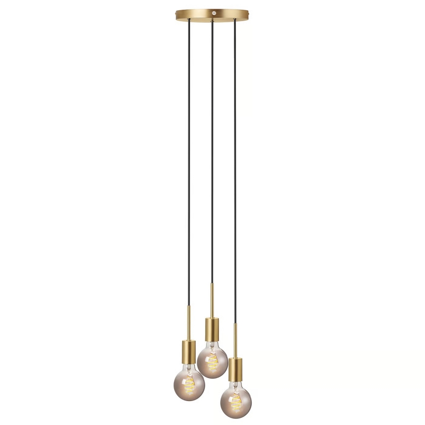 Nordlux - Pakabinamas šviestuvas ant laido PACO 3xE27/25W/230V, žalvarinis