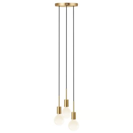 Nordlux - Pakabinamas šviestuvas ant laido PACO 3xE27/25W/230V, žalvarinis
