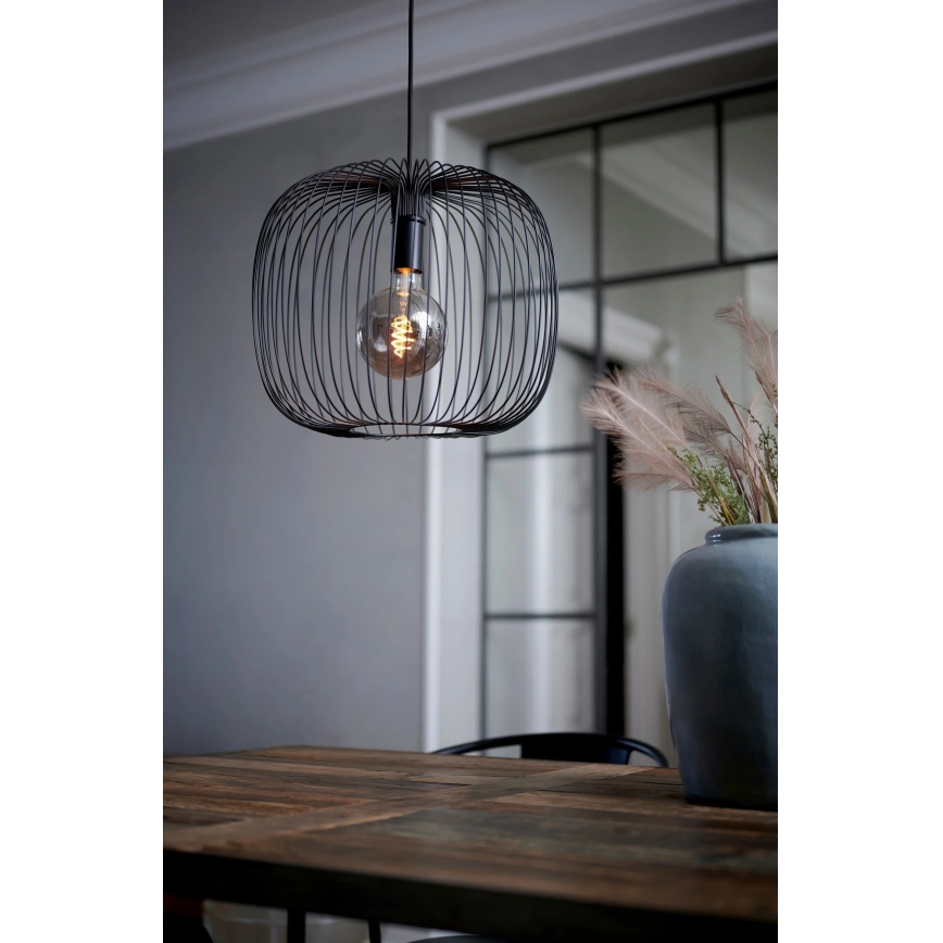 Nordlux - Pakabinamas šviestuvas BERONI ant laido 1xE27/60W/230V juodas, skersmuo 40 cm