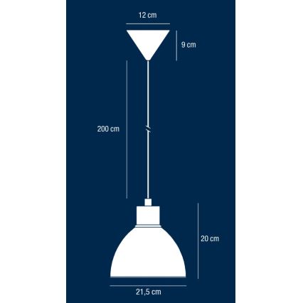 Nordlux - POP pakabinamas šviestuvas ant laido 1xE27/40W/230V juodas