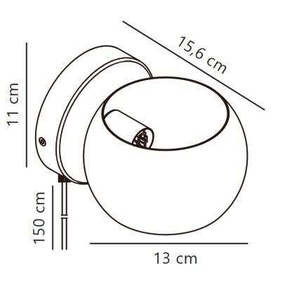 Nordlux - Pritemdomas sieninis akcentinis šviestuvas BELIR 1xG9/5W/230V balta