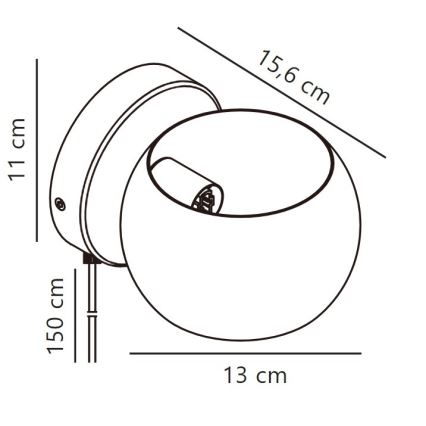 Nordlux - Pritemdomas sieninis akcentinis šviestuvas BELIR 1xG9/5W/230V juodas