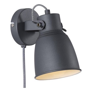 Nordlux - Sieninis akcentinis šviestuvas ADRIAN 1xE27/25W/230V antracitas